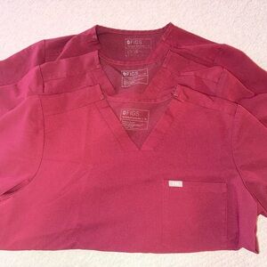 Figs Burgundy Scrub Top